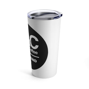 C&CR White Tumbler 20oz (Black & White Round Logo)