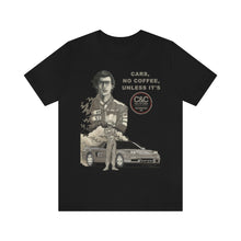 Load image into Gallery viewer, &quot;Cars, No Coffee, Unless It&#39;s&quot; Unisex Jersey Tee (Dark)