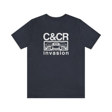 Load image into Gallery viewer, C&amp;CR &quot;Mini Invasion&quot; Unisex Jersey Tee (White)