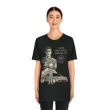 Load image into Gallery viewer, &quot;Cars, No Coffee, Unless It&#39;s&quot; Unisex Jersey Tee (Dark)