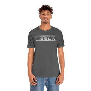 "You Actually Have to Drive" Tesla Unisex Jersey Tee (White)