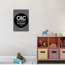 Load image into Gallery viewer, C&amp;CR Tinplate Wall Art (Blk Logo)