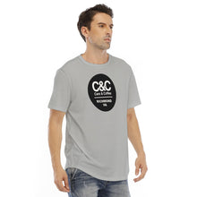 Load image into Gallery viewer, C&amp;CR Light Gray Rounded Hem Tee (B&amp;W Round Logo)