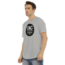 Load image into Gallery viewer, C&amp;CR Light Gray Rounded Hem Tee (B&amp;W Round Logo)