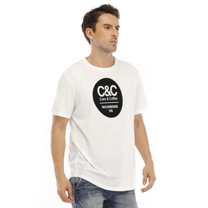 C&CR White Rounded Hem Tee (B&W Round Logo)