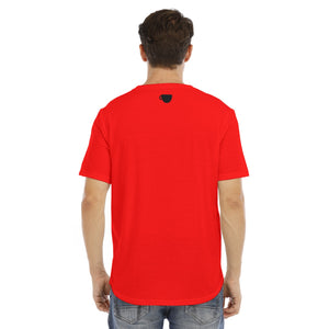 C&CR Red Rounded Hem Tee (B&W Round Logo)