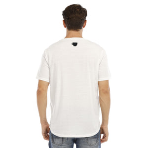 C&CR White Rounded Hem Tee (B&W Round Logo)