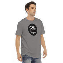 Load image into Gallery viewer, C&amp;CR Gray Rounded Hem Tee (B&amp;W Round Logo)