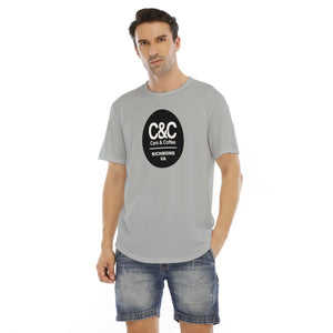 C&CR Light Gray Rounded Hem Tee (B&W Round Logo)