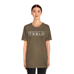 "You Actually Have to Drive" Tesla Unisex Jersey Tee (White)