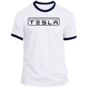 Men's "You Actually Have To Drive" Tesla Ringer Tee