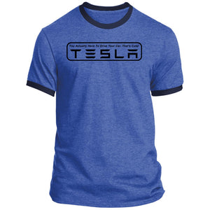 Men's "You Actually Have To Drive" Tesla Ringer Tee
