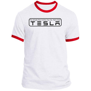 Men's "You Actually Have To Drive" Tesla Ringer Tee