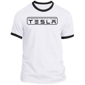 Men's "You Actually Have To Drive" Tesla Ringer Tee