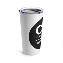 Load image into Gallery viewer, C&amp;CR White Tumbler 20oz (Black &amp; White Round Logo)