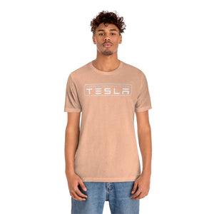 "You Actually Have to Drive" Tesla Unisex Jersey Tee (White)