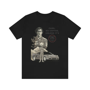 Adult "Cars, No Coffee, Unless" Unisex Jersey Tee