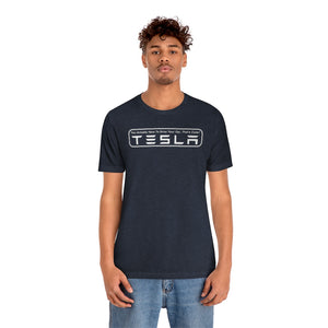 "You Actually Have to Drive" Tesla Unisex Jersey Tee (White)