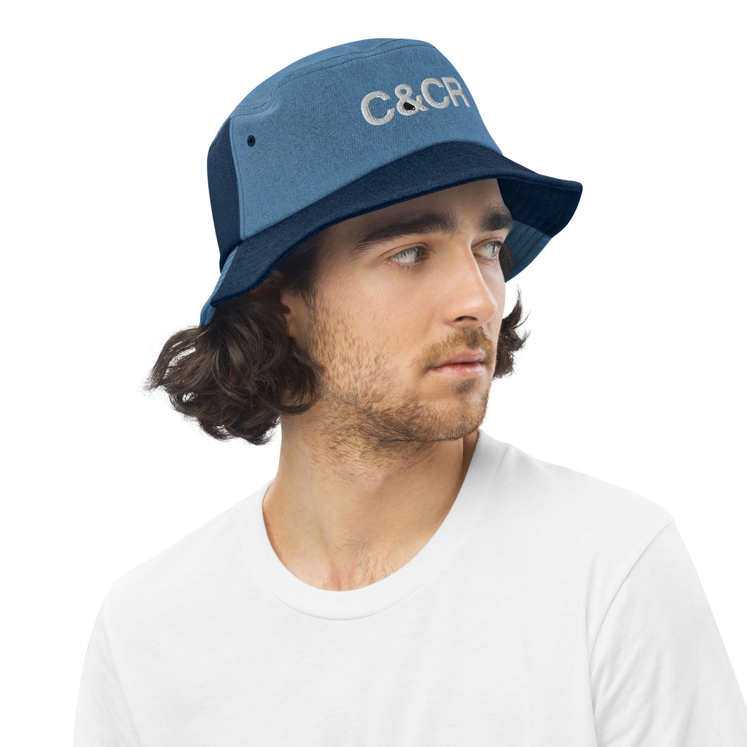 C&CR Denim Bucket Hat FREE SHIPPING (White Letters)