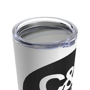 C&CR White Tumbler 20oz (Black & White Round Logo)