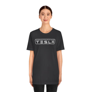 "You Actually Have to Drive" Tesla Unisex Jersey Tee (White)