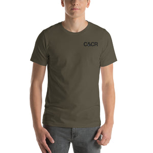C&CR Embroidered Tee (Black Letters & Grey Cup Logo) - FREE SHIPPING