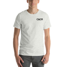 Load image into Gallery viewer, C&amp;CR Embroidered Tee (Black Letters &amp; Grey Cup Logo) - FREE SHIPPING