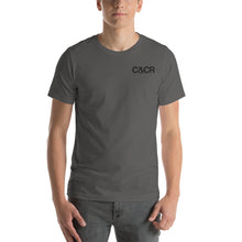 Load image into Gallery viewer, C&amp;CR Embroidered Tee (Black Letters &amp; Grey Cup Logo) - FREE SHIPPING