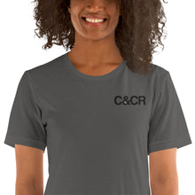 Load image into Gallery viewer, C&amp;CR Embroidered Tee (Black Letters &amp; Grey Cup Logo) - FREE SHIPPING