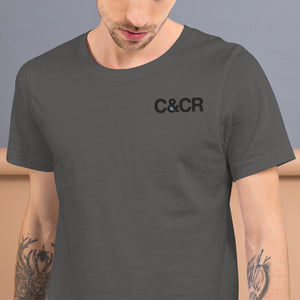 C&CR Embroidered Tee (Black Letters & Grey Cup Logo) - FREE SHIPPING