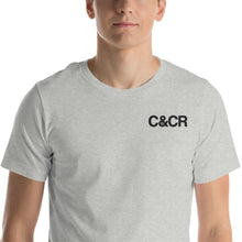 Load image into Gallery viewer, C&amp;CR Embroidered Tee (Black Letters &amp; Grey Cup Logo) - FREE SHIPPING