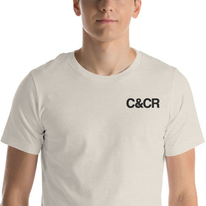 C&CR Embroidered Tee (Black Letters & Grey Cup Logo) - FREE SHIPPING