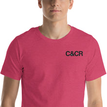 Load image into Gallery viewer, C&amp;CR Embroidered Tee (Black Letters &amp; Grey Cup Logo) - FREE SHIPPING