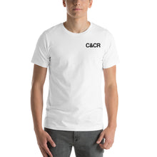 Load image into Gallery viewer, C&amp;CR Embroidered Tee (Black Letters &amp; Grey Cup Logo) - FREE SHIPPING