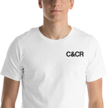 Load image into Gallery viewer, C&amp;CR Embroidered Tee (Black Letters &amp; Grey Cup Logo) - FREE SHIPPING