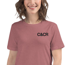 Load image into Gallery viewer, Women&#39;s C&amp;CR Embroidered Relaxed Tee (Black Letter Grey Cup) - FREE SHIPPING