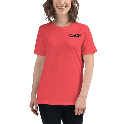 Women's C&CR Embroidered Relaxed Tee (Black Letter Grey Cup) - FREE SHIPPING