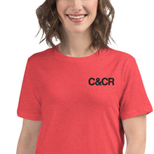 Load image into Gallery viewer, Women&#39;s C&amp;CR Embroidered Relaxed Tee (Black Letter Grey Cup) - FREE SHIPPING