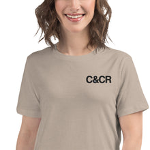 Load image into Gallery viewer, Women&#39;s C&amp;CR Embroidered Relaxed Tee (Black Letter Grey Cup) - FREE SHIPPING