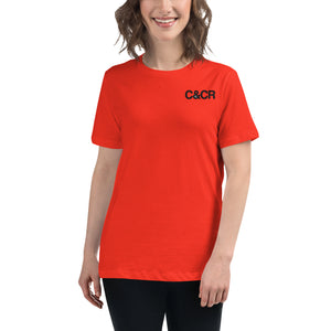 Women's C&CR Embroidered Relaxed Tee (Black Letter Grey Cup) - FREE SHIPPING