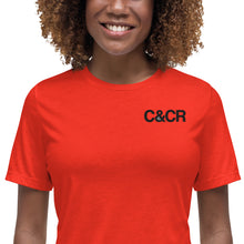 Load image into Gallery viewer, Women&#39;s C&amp;CR Embroidered Relaxed Tee (Black Letter Grey Cup) - FREE SHIPPING